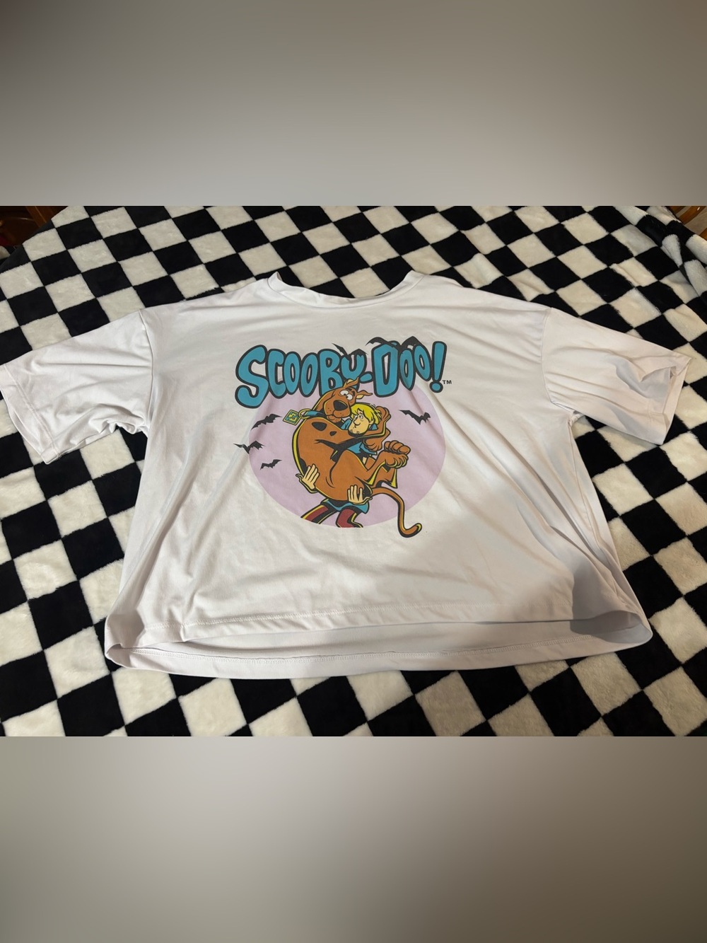 Ladies small baggy fit crop top scooby doo shirt